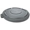 Rubbermaid Commercial BRUTE 26.75 in. Self-Draining Flat Top Lids for 55-Gallon Round Containers - Gray